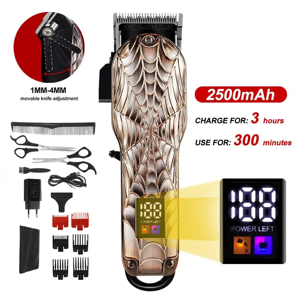 

LCD Electric Hair Clipper Hair Trimmer For Men Rechargeable Electric Beard Shaver Barbershop Professional Hair Cutting Machine
