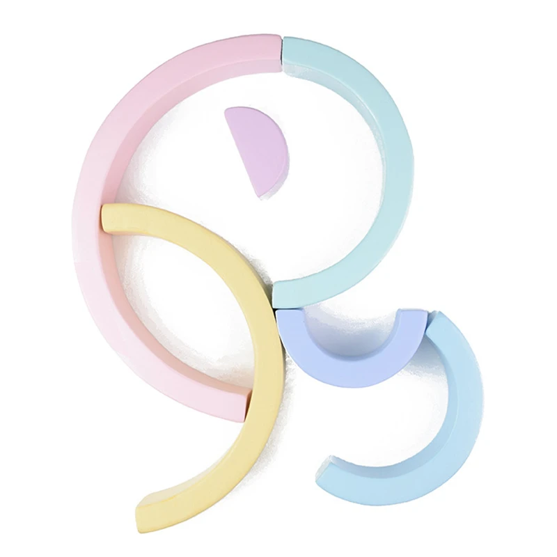

Baby Toys Large size Rainbow Stacker Wooden Toys For Kids Creative Rainbow Building Blocks Montessori Educational Toy Children