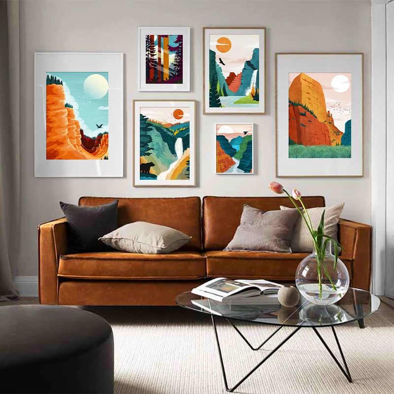 

5D Diamond Painting Kits Home Decor With AB Drill DIY Poured Glue Scalloped Edge Bryce Canyon Mountain Arizona Wall Art Yosemite