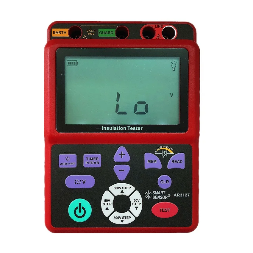 

AR3127 Digital High Voltage Insulation Resistance Tester 5000V Megger Shake Table Electronic Table 0.0-1000G Ohm Resistor