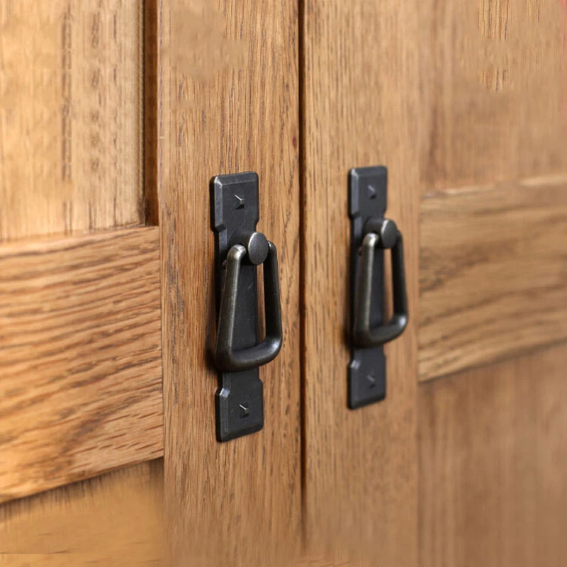 Простые винтажные квадратные ручки дверные нобы с кольцами для шкафа выдвижные