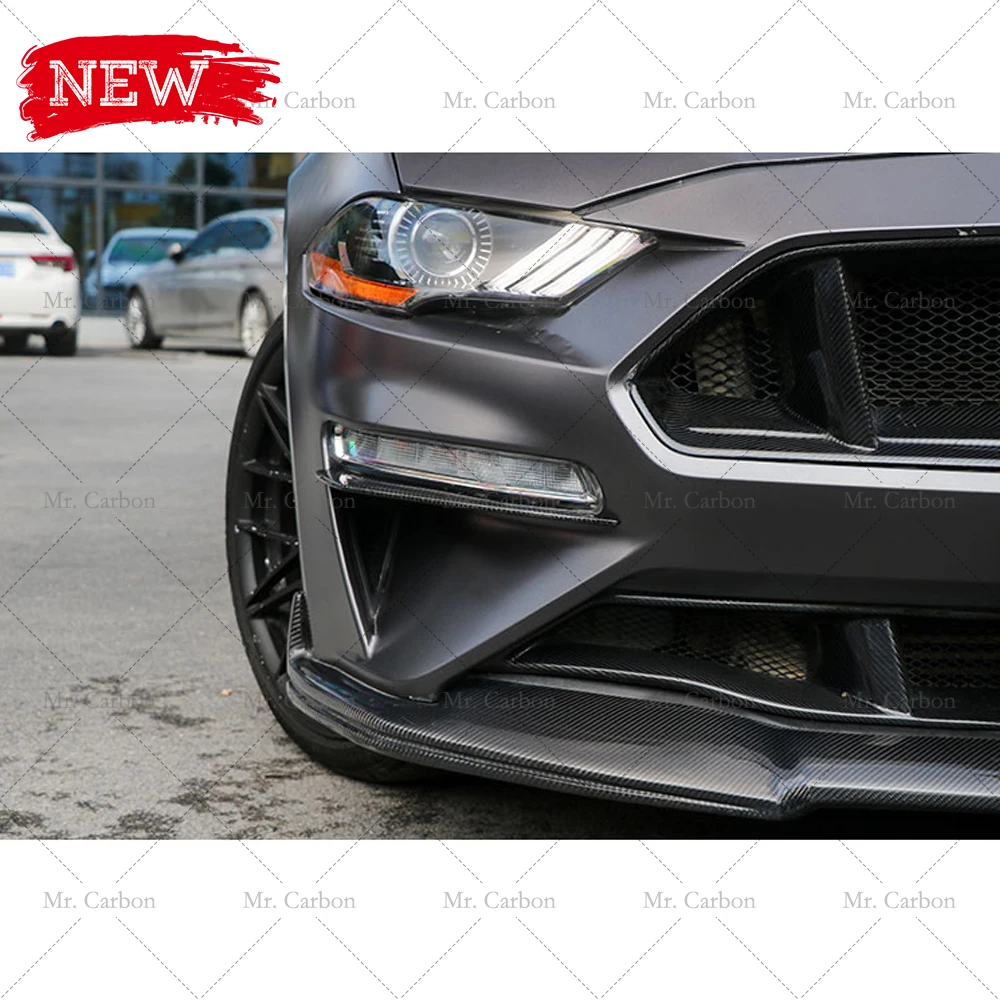 Для MUSTANG 2015 + углеродное волокно передние противотуманные фары CANARD отделкой
