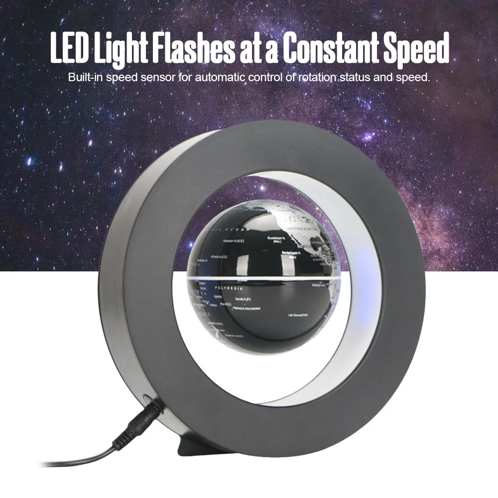 Хит продаж 4 &quotПлавающий глобус с магнитной левитацией и цветными светодиодными