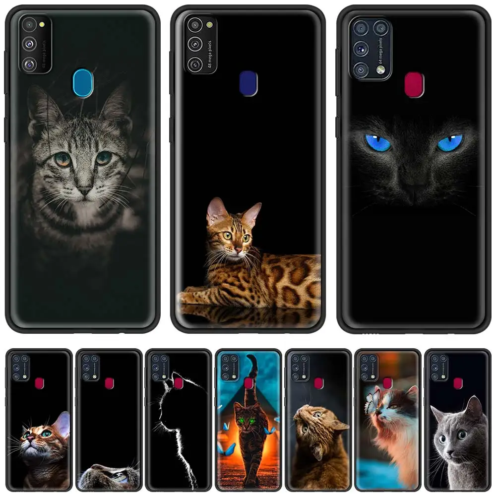 Милые черные солнцезащитные очки &quotкошачий глаз&quot Чехол для телефона Samsung Galaxy M51