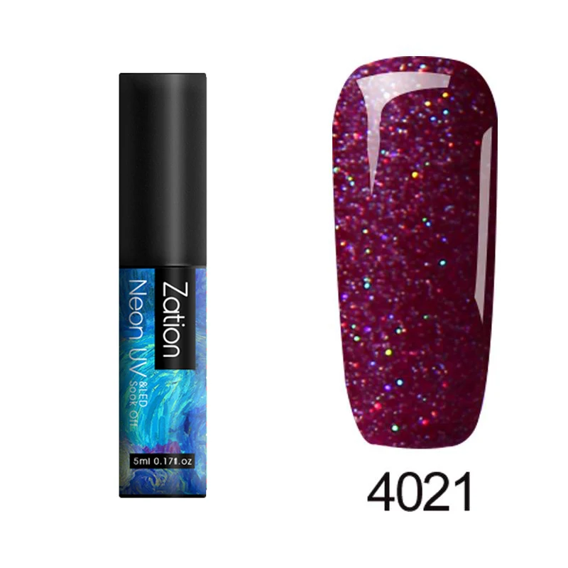 4021 Zation неоновый Гель-лак для ногтей 5 мл Полупостоянный гель uv Vernis верхнее покрытие лак все для маникюра Набор Гибридный гель лак для ногтей - Цвет: 4021