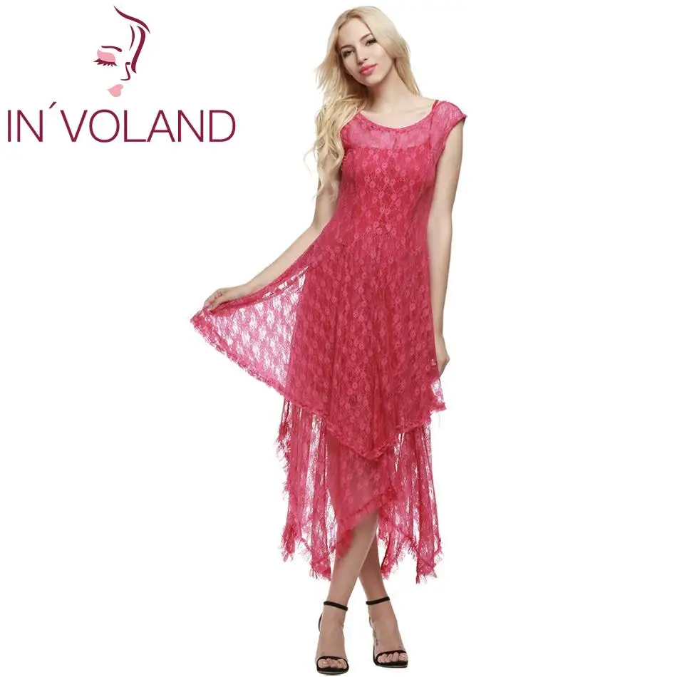 Женское пляжное длинное платье сексуальное прозрачное кружевное Двухслойное