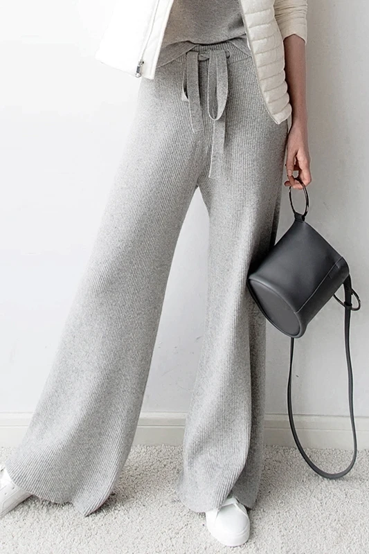 Женские брюки мягкие восковые удобные с высокой талией кашемировые трикотажные