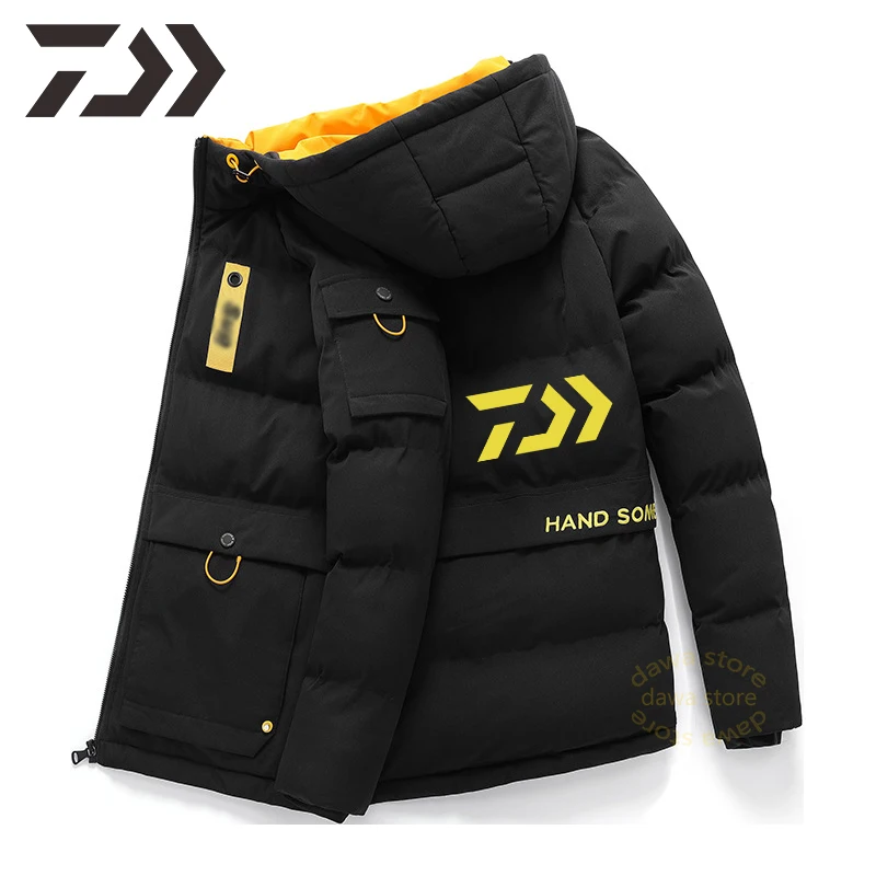 

Daiwa Fishing Clothes Waterproof Winter Hooded Thermal Fishing Jacket Outdoor Ski Thicken Cycling Coat Men Fishing Clothing