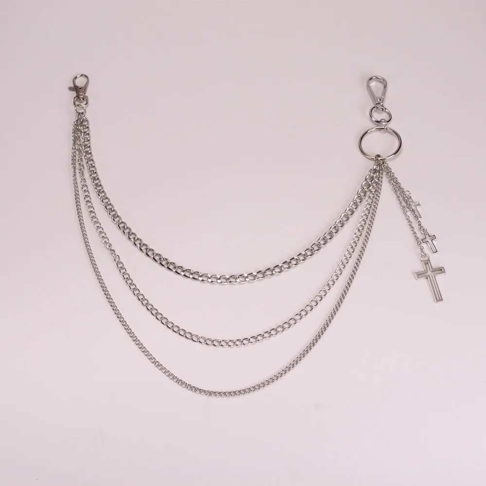 Punk Keys Chain for pants women men Cross keychain clip on chains belts punk jeans Rock Hip Hop jewelry | Украшения и аксессуары