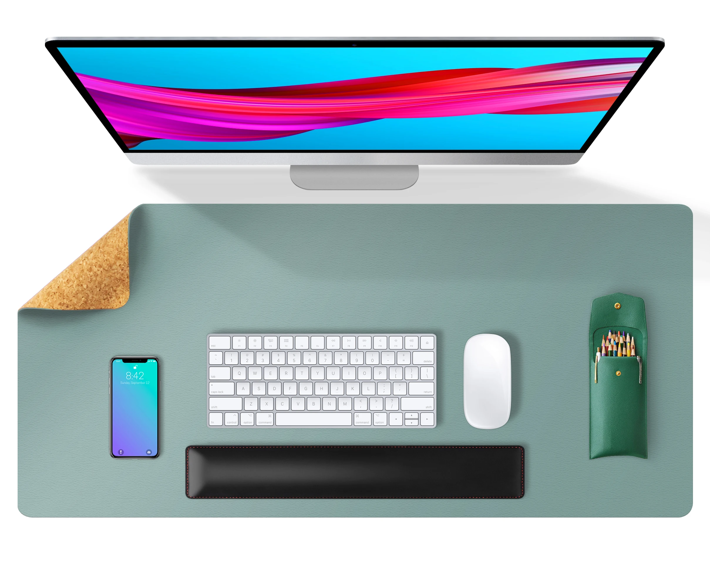 cork desk pad double side gaming mouse pad large leather desk pad mat computer table mat keyboard mat gamer mousepad 9043cm free global shipping