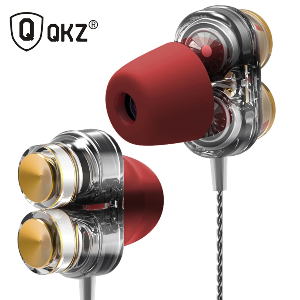 Оригинальные QKZ KD7 наушники с двумя драйверами спортивные 3 5 мм разъем гарнитура