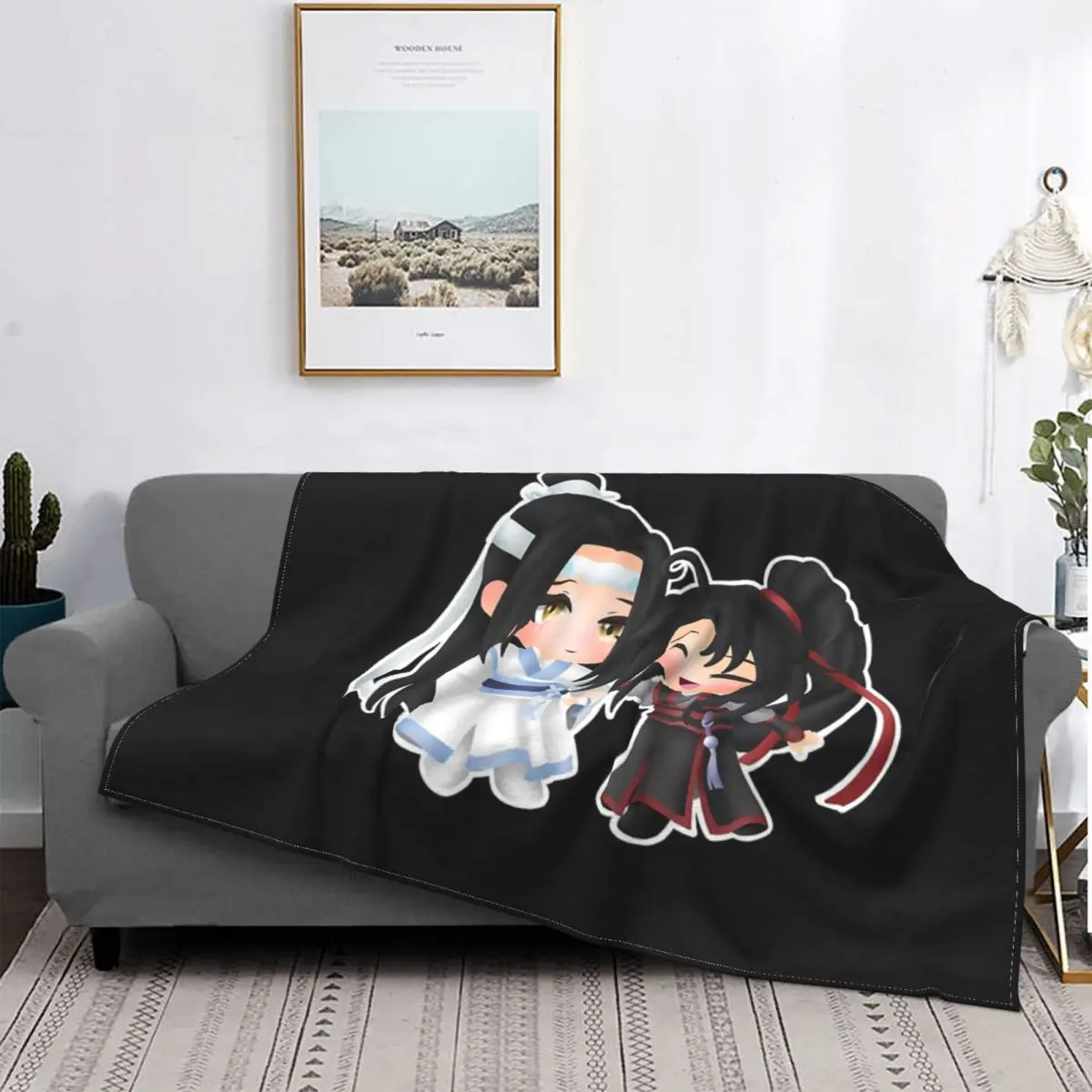 

Wei Wuxian & Lan Wangji-colcha a cuadros para cama, manta de verano, colcha de verano
