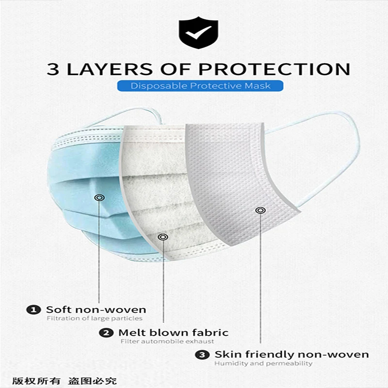 Free Shipping By DHL Masks Anti-dust 3 Layer Non-woven Disposable Filter Safety Mask Face | Красота и здоровье
