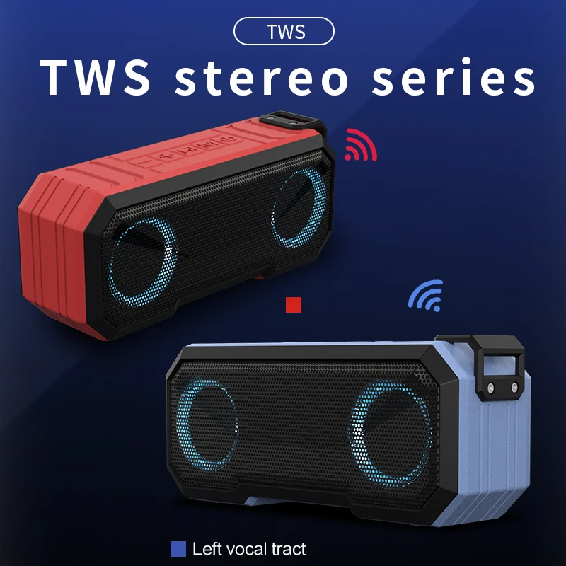 

New X8 TWS Wireless Bluetooth Speaker IPX7 Waterproof And Colorful Luminous Audio Outdoor With Power Bank Subwoofer FM Radio