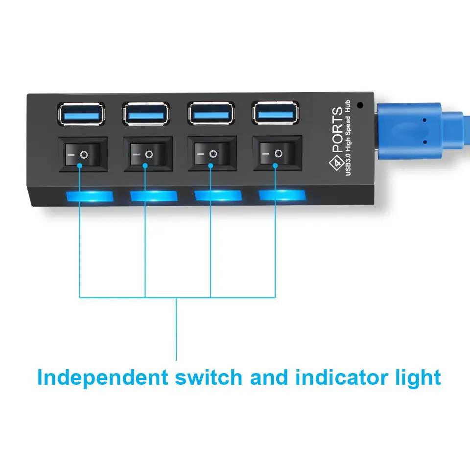 

USB 3.0 HUB 2.0 HUB Multi USB Splitter 4 Port Expander Multiple USB 3 Hab Use Power Adapter USB3.0 Hub with Switch For PC