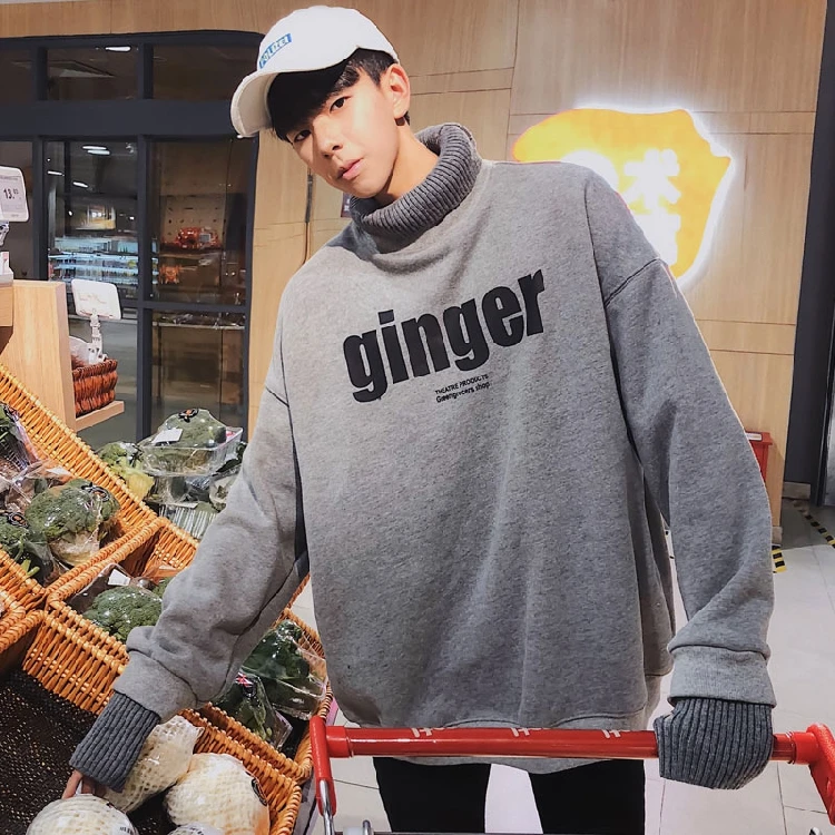 LAPPSTER, Мужская Уличная одежда, Harajuku, водолазка, толстовки,, флис, корейская мода, мужские, поддельные, две части, толстовки, хип-хоп, худи - Цвет: Grey