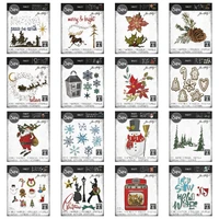 3d christmas series woodland santa festive snowflakes metal cutting dies scrapbooking decor embossed template diy card 2021 new