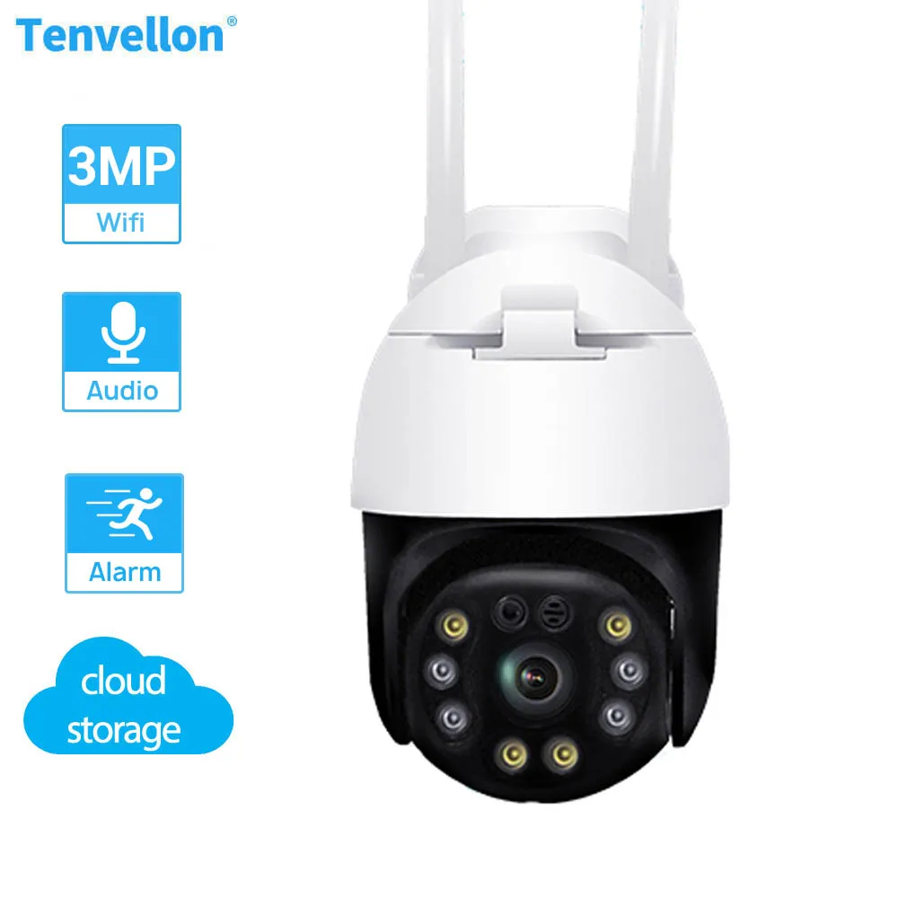 

IP Camera WiFi 3MP Outdoor Camera PT Speed Dome CCTV IR ipCam Wireless Security Surveillance Camara Could storage