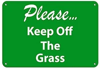 notice board please keep off the grass metal tin sign wall stickers home decor