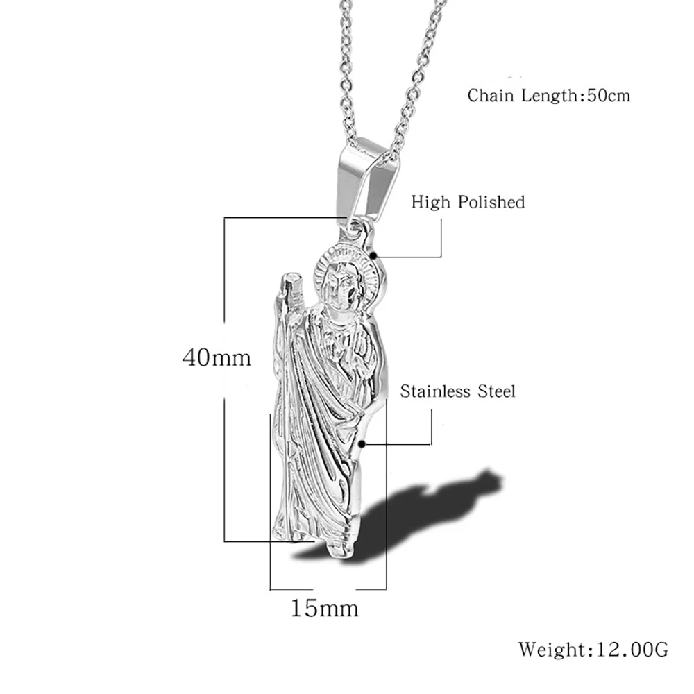 

Stainless Steel Gold Buddhism Religious Pendant Necklace Jewelry Gift For Men Women
