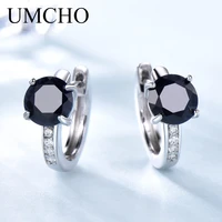 umcho natural sapphire earrings for women 100 real 925 sterling silver earrings female engagement fine jewelry