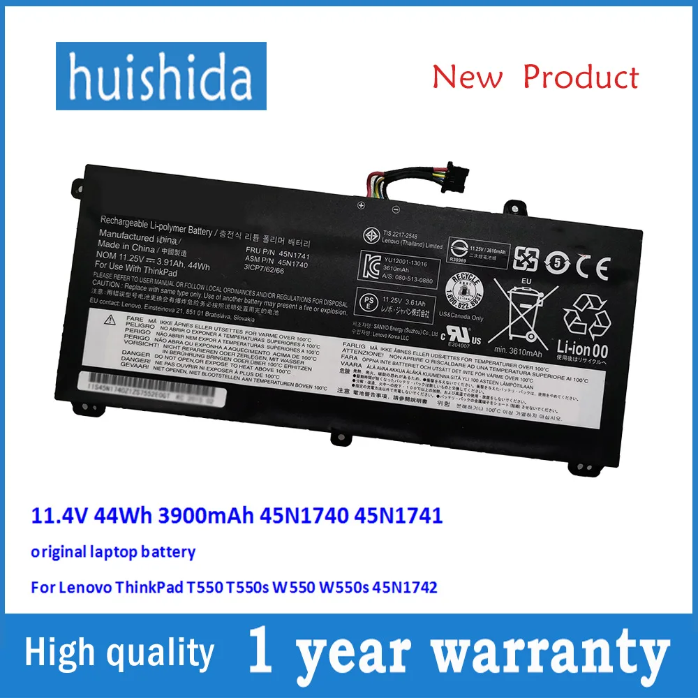 Аккумулятор для ноутбука Lenovo ThinkPad T550 T550s W550 W550s 45N1742 45N1743 11 4 в 44Wh 45N1740 45N1741 3900