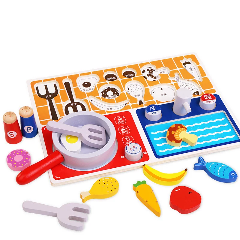 

Wooden Play House Kitchen Toy Pretend Play Ice Cream Fruit Barbecue Set Mini Food Education Kids Toys Preschool Children Gifts