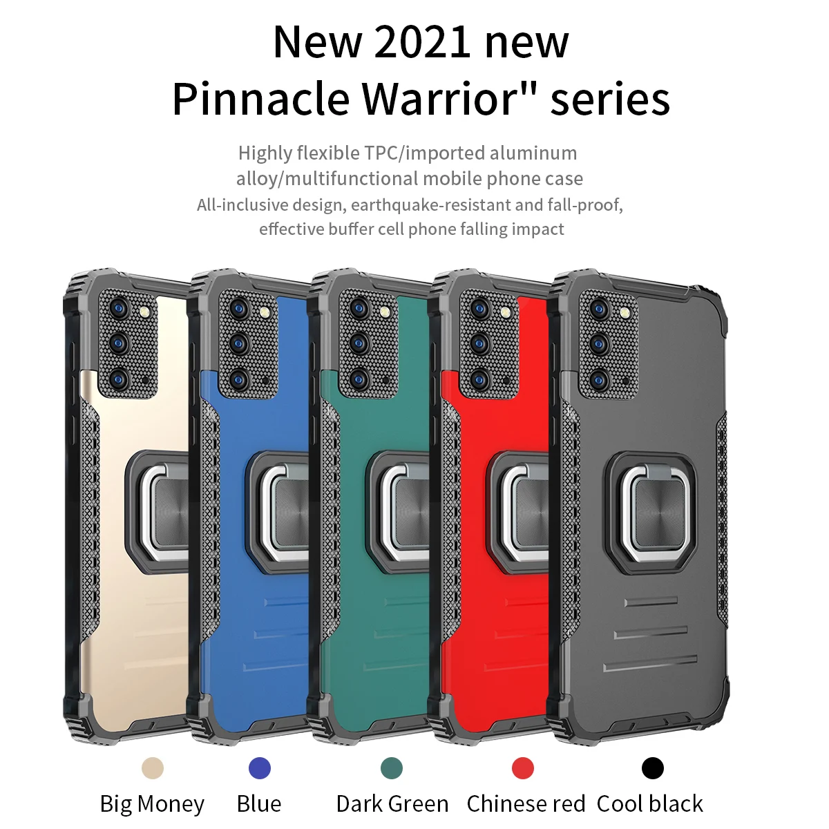 

Luxury Anti-fall Armor Ring Bracket Phone Case For Samsung Galaxy Note 20 Ultra S20 FE A70 A70S A30S A50S A50 A30 A10 A20 Cover