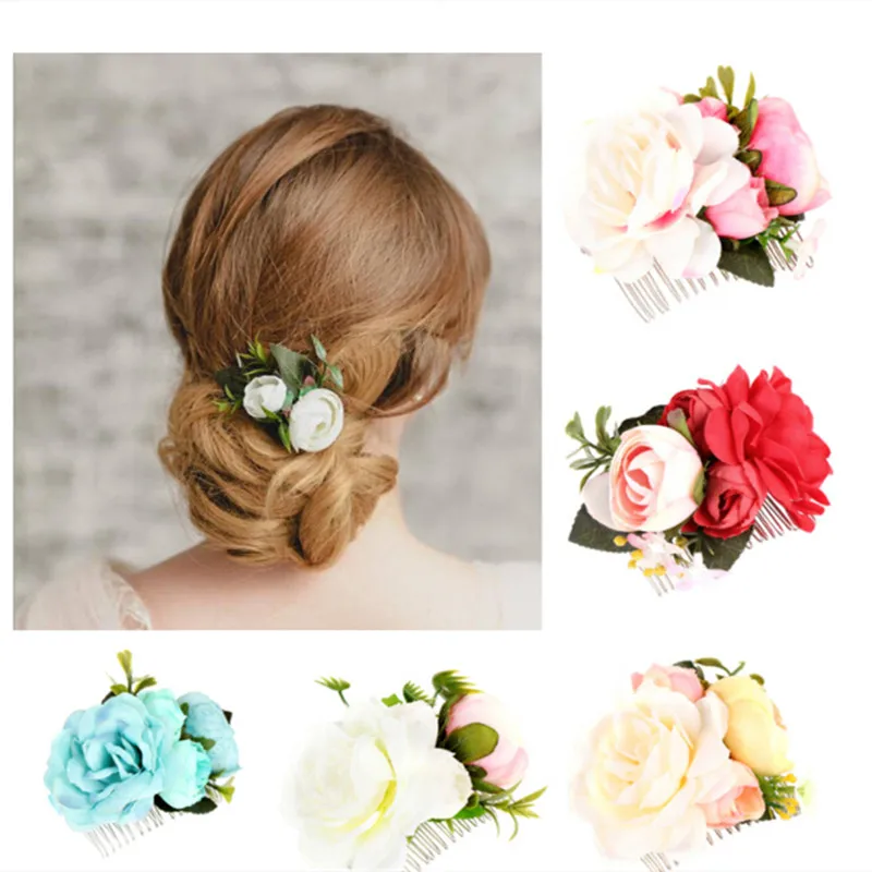 

1Pc Beautiful New Multi-color Hot Sale Hairpin Wedding Hair Clip Comb Flower Bridesmaid Hair Accessories
