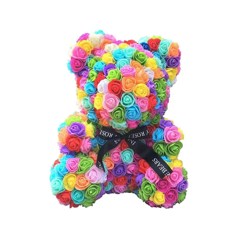 2020 40 см медведь из роз Искусственные цветы для дома свадьбы фестиваля Сделай Сам