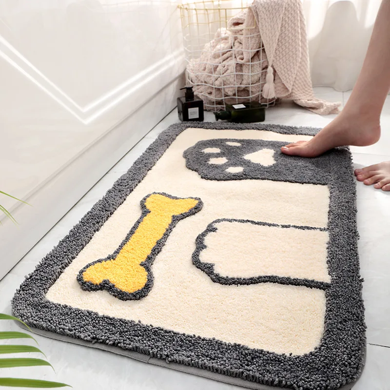 

Modern Style New Thick High and Low Hair Cartoon Cute Cat Scratch Pattern Bathroom Kitchen Non-slip Absorbent Door Mat