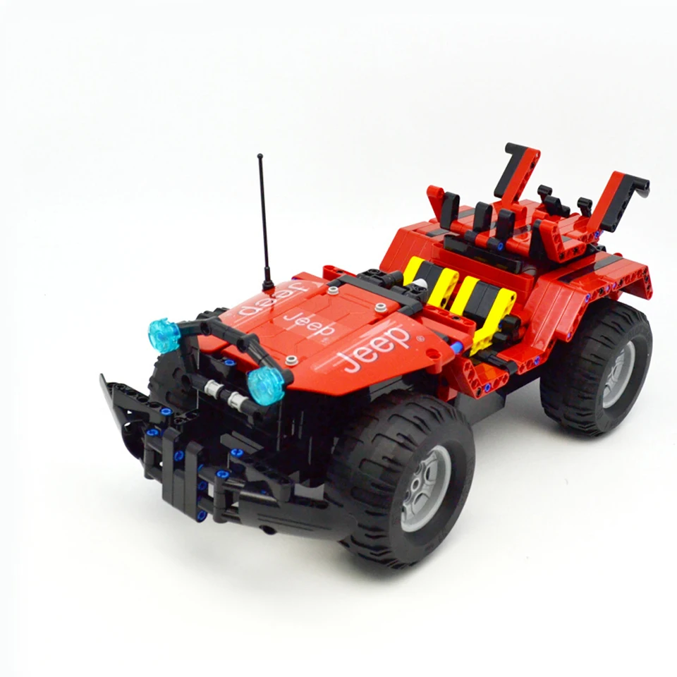 Technic Series Building Wrangler 2 в 1 блоки Rc автомобиль красный джип внедорожный скалолазание