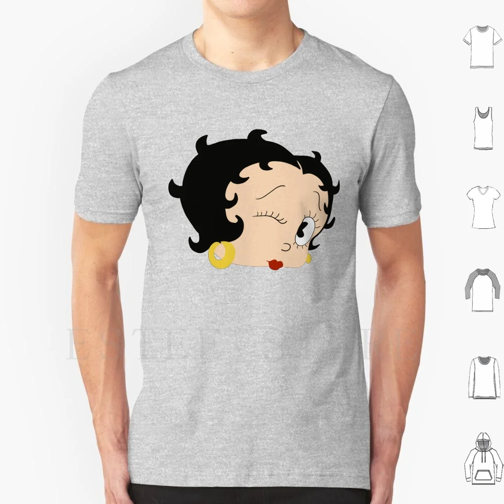 Футболка Boop Oop A Doop хлопковая с принтом Loop Совок Scat крупные волосы красные губы |