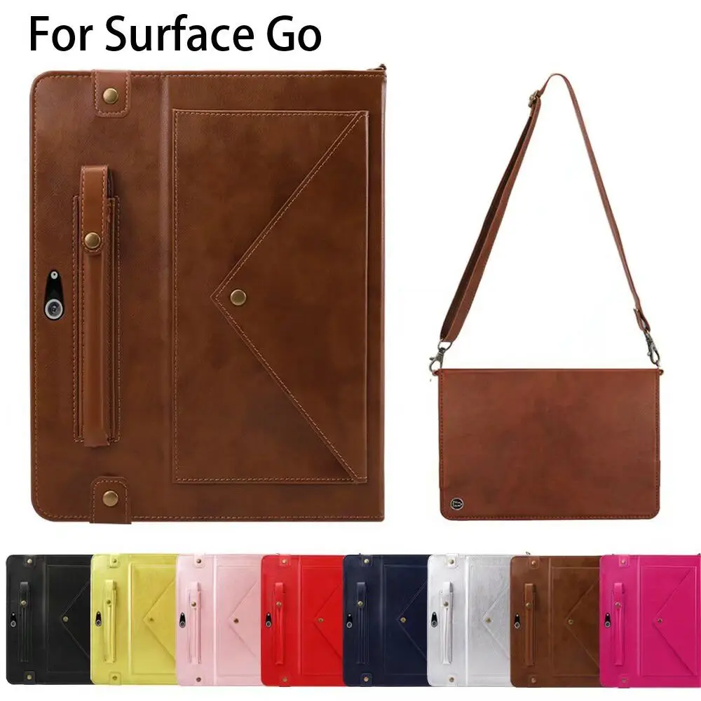 

Магнитный кожаный чехол для Microsoft Surface GO 10,1 дюймов, Наплечная Сумка для планшета Surface GO, чехол с держателем для ручки и ремешком на руку