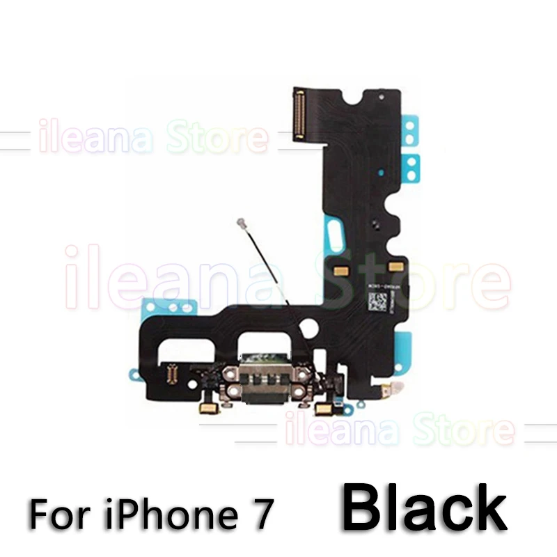 For iPhone 7 Black OEM USB порт зарядное устройство док-станция гибкий кабель для iPhone 6 6s 7 8 Plus док-станция для зарядки с микрофоном Flex - Цвет: For iPhone 7 Black