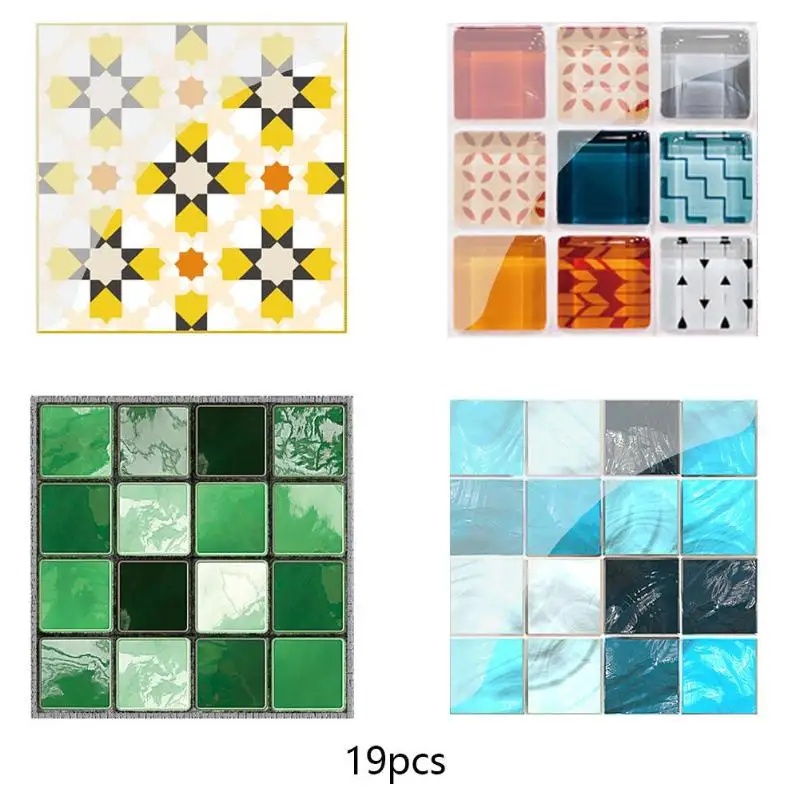 19 шт. водонепроницаемые наклейки плитки из ПВХ|Наклейки на стену| |