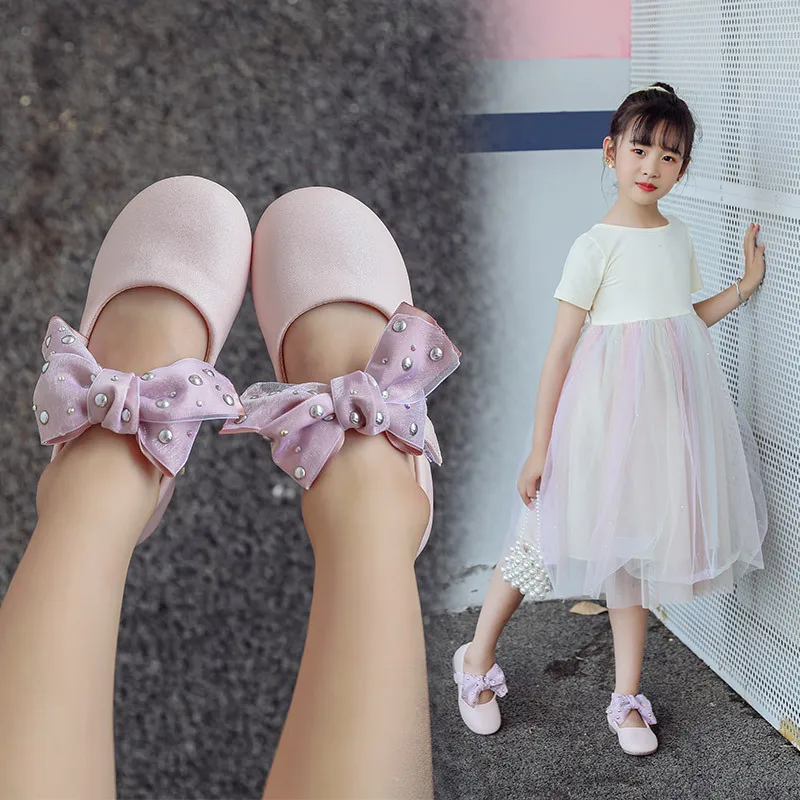 

Black pink little girls shoes for wedding and party flowers princess shoes girls dance shoes Soft bottom chaussure fille 1-8T