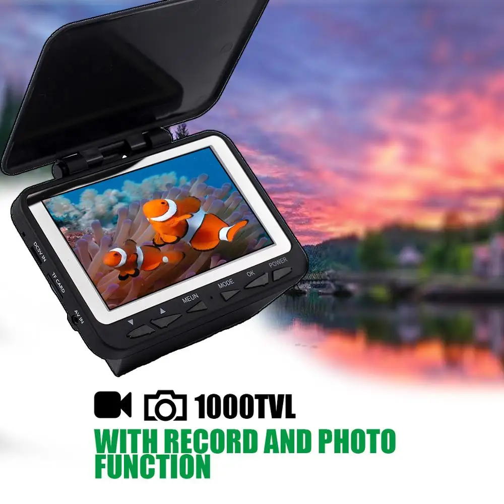 Дешево Камера для подледной рыбалки с горизонтальным проводом, 8 шт., инфракрасное освещение, система поиска рыбы под водой, адаптер питания 5 В, цве...