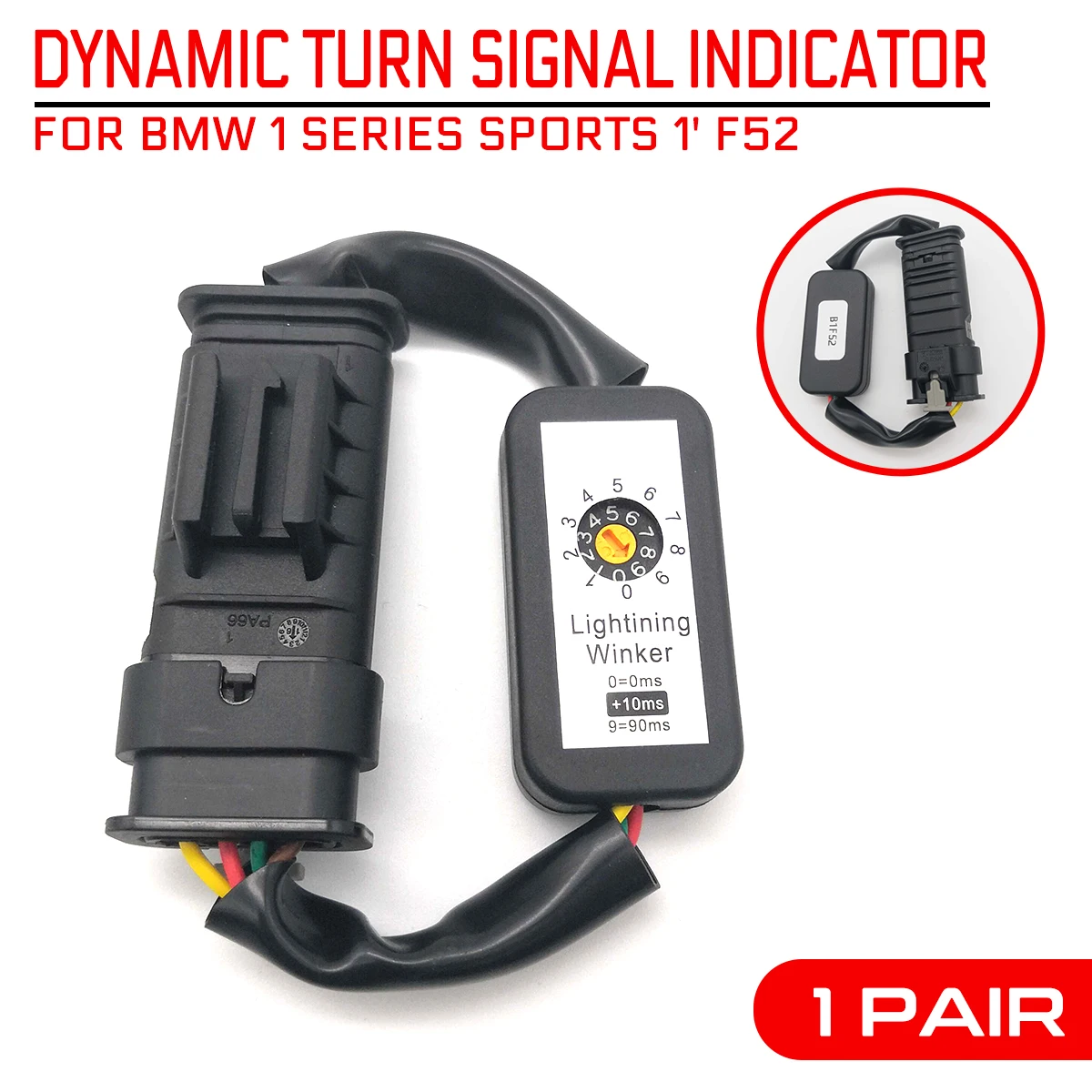 

2Pcs Black Dynamic Turn Signal Indicator LED Taillight Add-on Module Cable Wire Harness For BMW 1 series Sports 1' F52