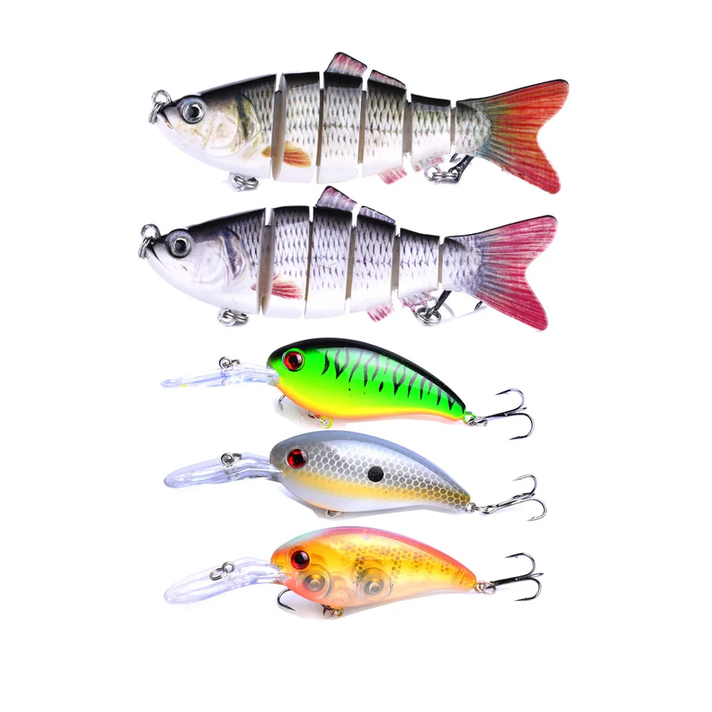 

5pcs Fishing Lures Hard Bait Swimbait 10cm Crankbait Fishing Wobblers Fishing Tackle Artificial Bait YUZI