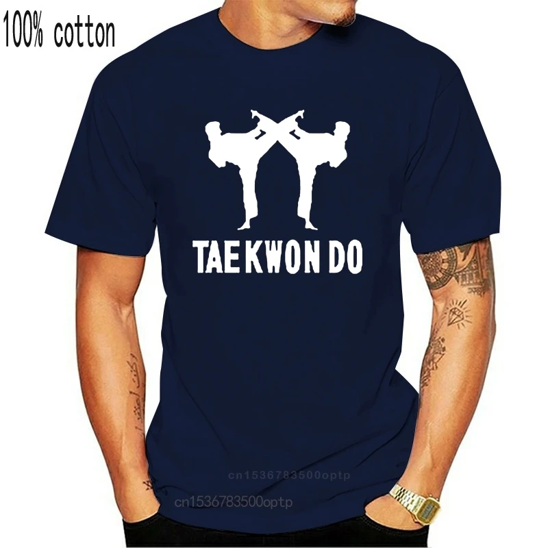 

Новая горячая распродажа Tae Kwon Do тхэквондо Корейская футболка для произношения Мужская Боевая одежда Топ Футболка хлопковая с круглым выре...
