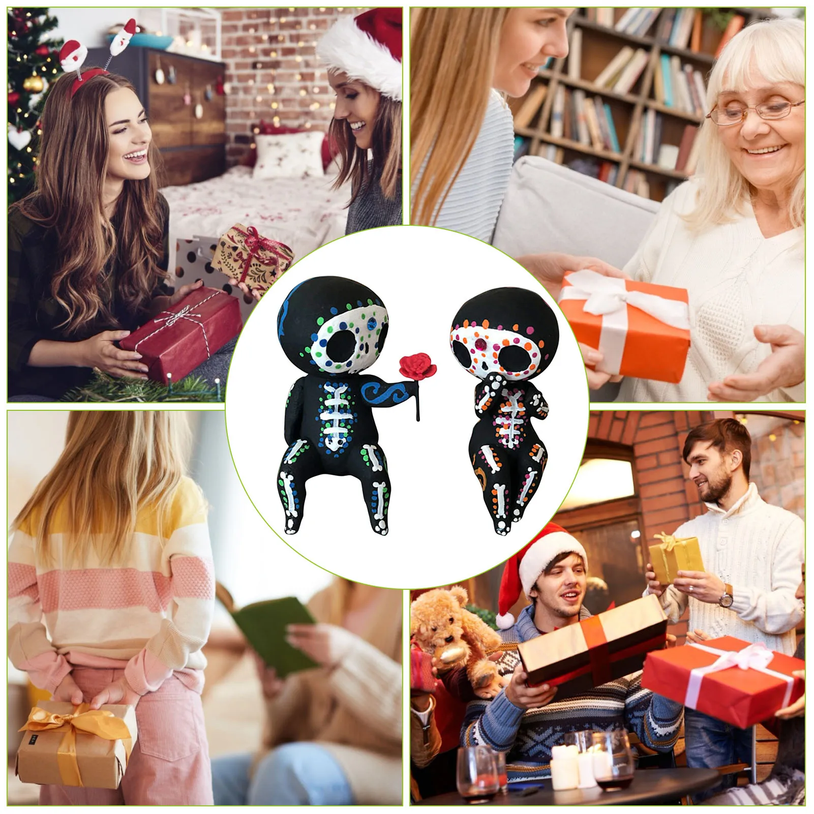 Скелеты пара статуя личность полимерные персонажи мультфильмов набор поделок