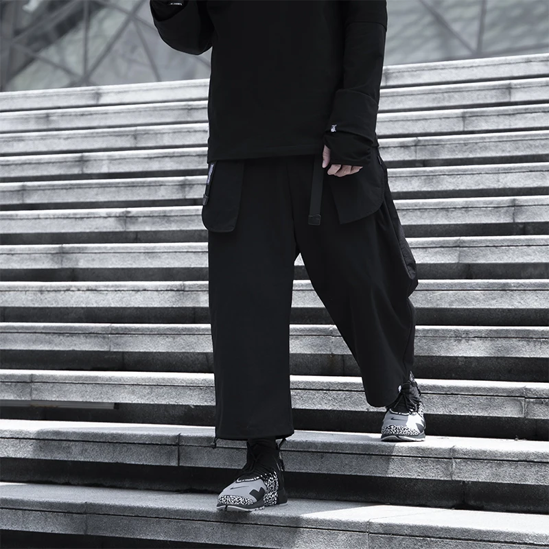 WHYWORKS Techwear свободные брюки-карго с широкими штанинами длиной 3/4 штаны-карго в