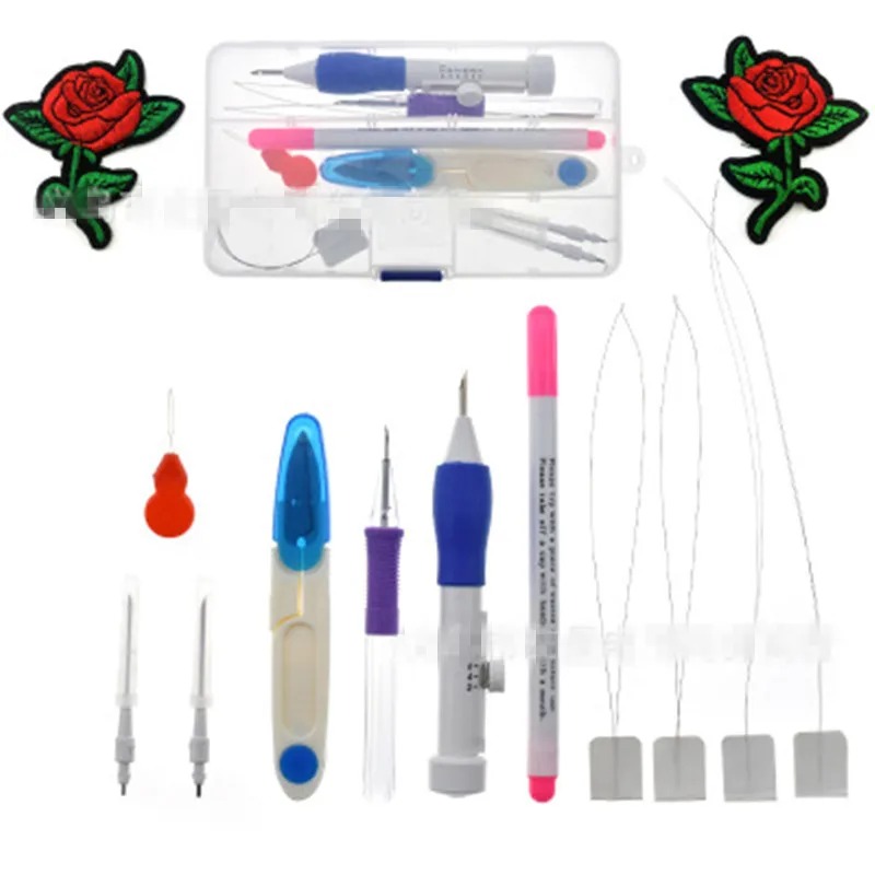Hot ABS Plastic Practical DIY Craft Magic Embroidery Pen Set DIY 3 Interchangeable Punch Needle Sewing Accessories images - 6