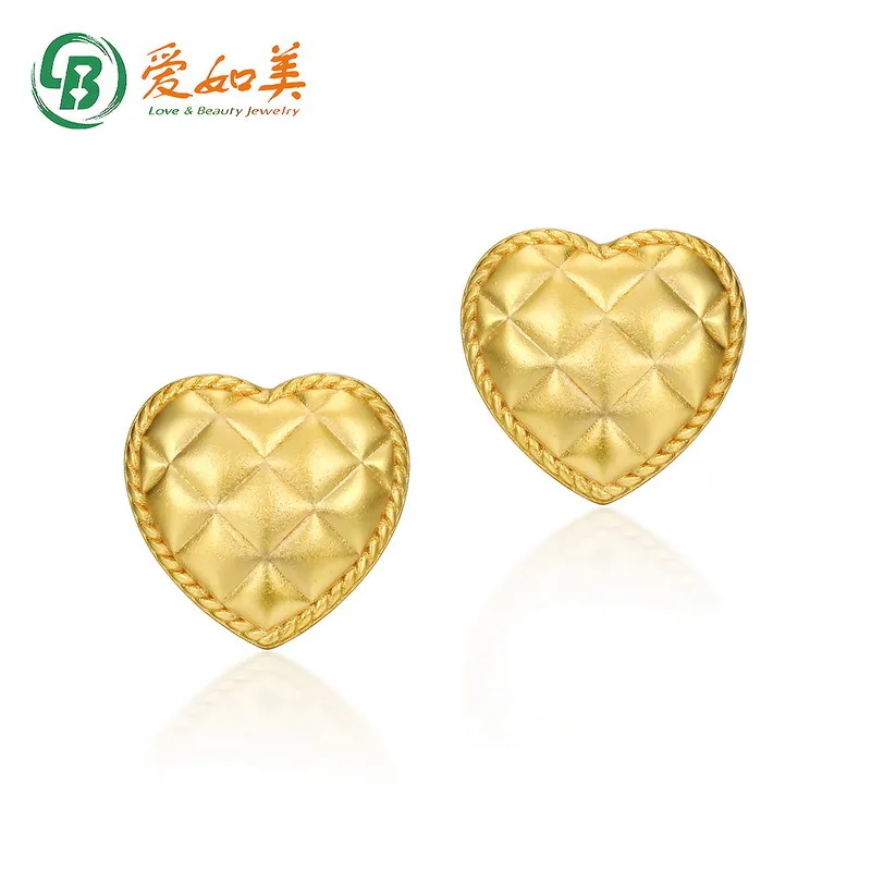 

UXN497 Retro style love Valentine's Day pure silver earrings S925 classic geometry Heart Shaped Earrings