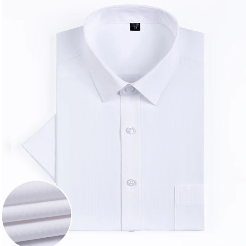 Мужская рубашка в Вертикальную Полоску с коротким рукавом для лета легкая уходе