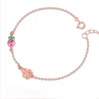 Модный женский магазин, аниме-браслет с подвеской, мультяшный персонаж, розовый милый кролик, клубника, браслет с сторонней идентификацией