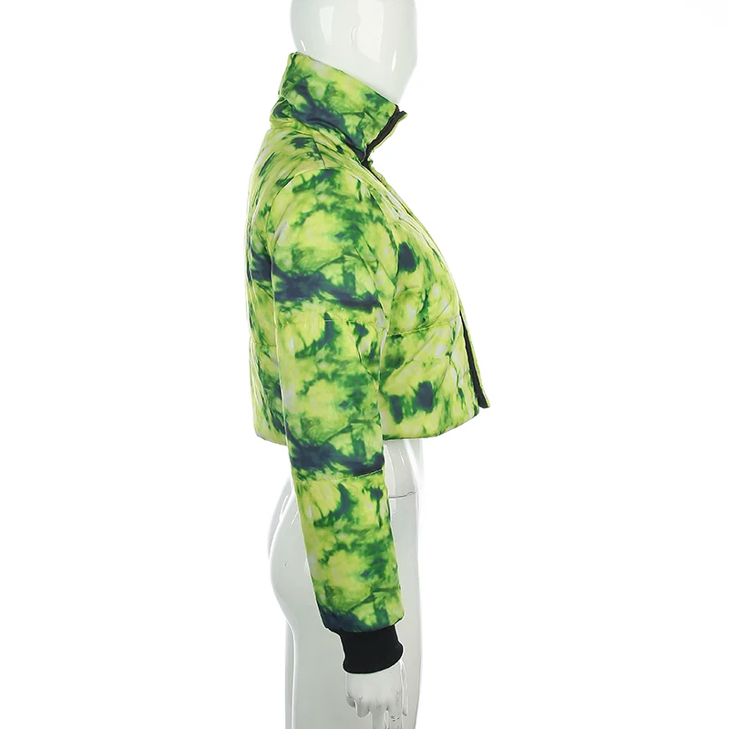 SUCHCUTE Tie dying, женский пуховик, парка, на молнии, зимнее пальто, осень, Теплый Женский Modis Kurtka damsk Puffer Chaqueta Mujer