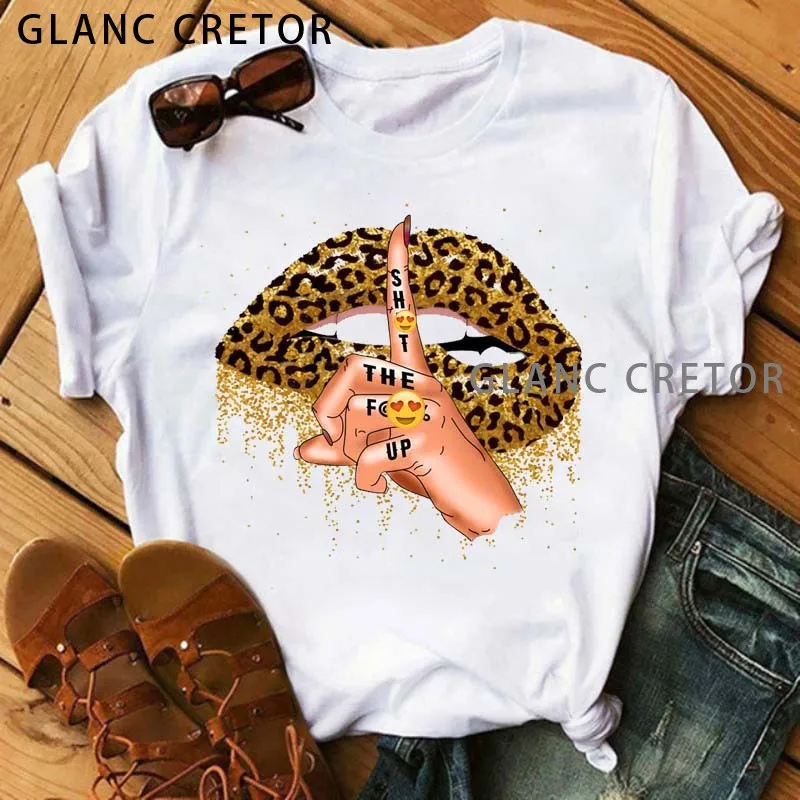 

Harajuku Korean Style Graphic Vogue Love Lips T Shirt Women Summer Casual Tshirts Tees Tops 2021 New Kawaii Female T-shirt