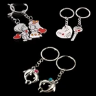 2 шт.компл. брелок в виде дельфина для влюбленных Пара брелок в форме сердца автомобильный брелок для пары брелок Новая мода подарок для друзей